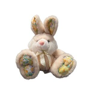 Vintage Fluffy Cute Pink Bunny Rabbit Plush